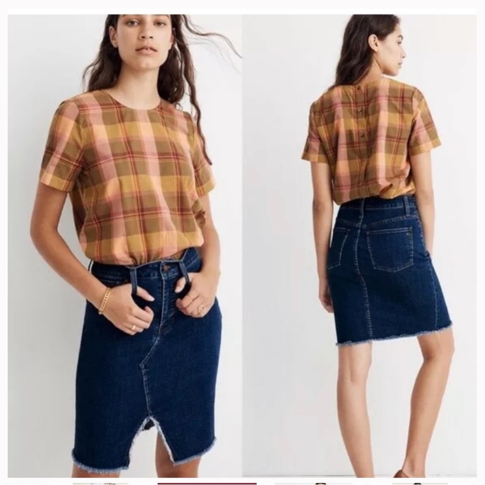 Madewell stretch denim pegged skirt